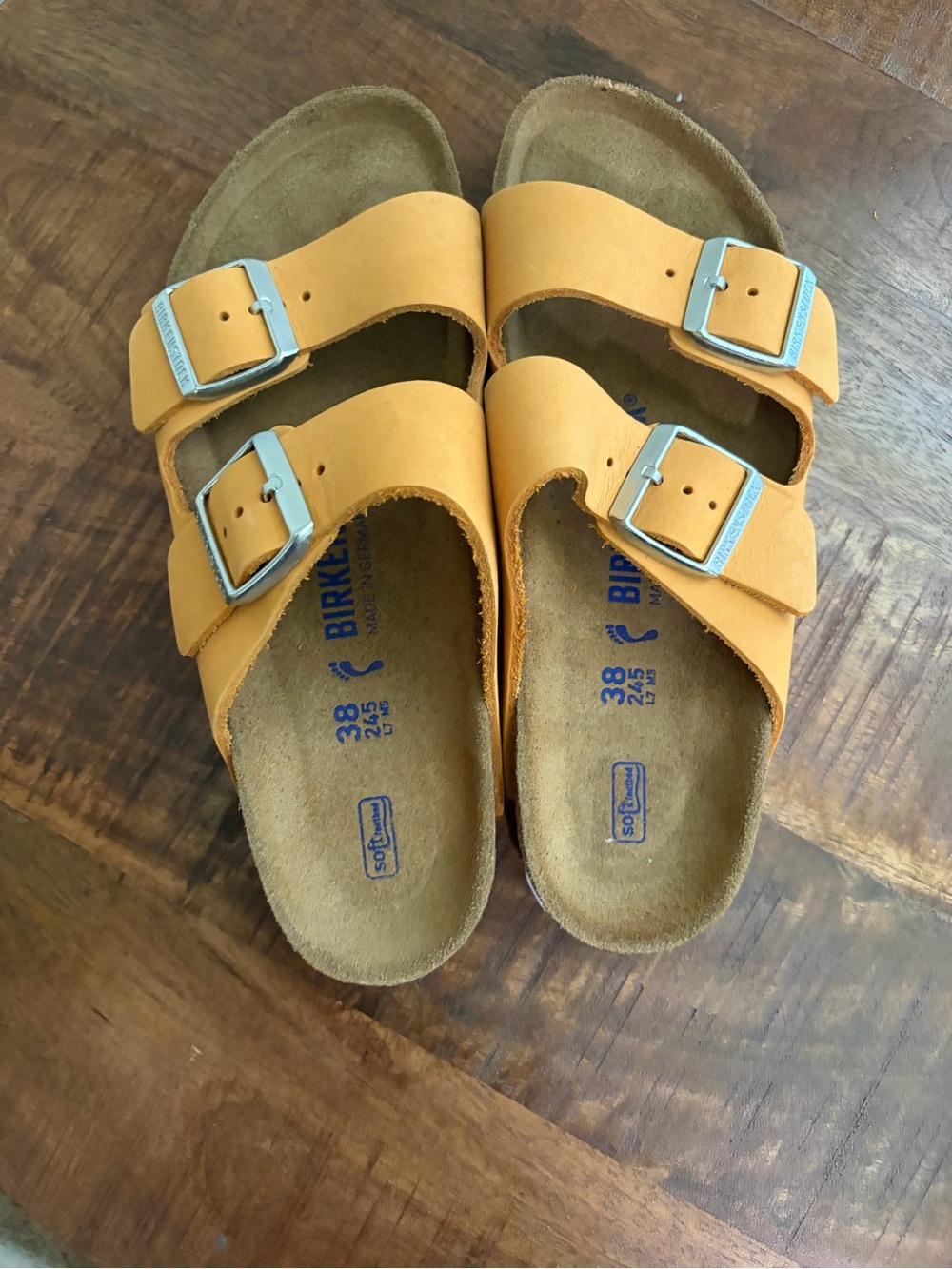 Birkenstock two-strap sandals with adjustable metal buckles Size 38(7-7.5)